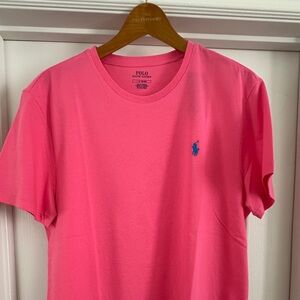 Polo by Ralph Lauren Bright Pink Tee with Blue Logo